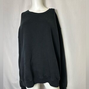 Good American Black Cotton LEO Boyfriend Black Zodiac Sweatshirt Size 4 (XL)